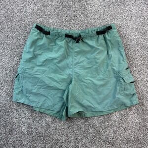 Vintage Columbia Nylon Shorts Women's XL Green Cargo River‎ Water Hiking